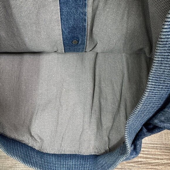 Men’s Campfyre Bomber Jacket Size XXL LA Loving Snap Up Denim Varsity Jacket - Picture 12 of 12